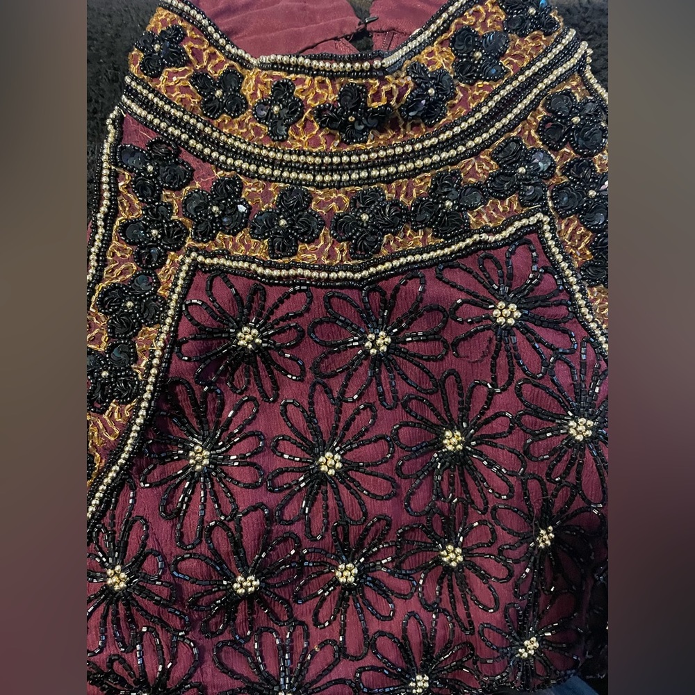 Beautiful Pappell Boutique Evening Hand Beaded Halter Top | Sz Medium - Picture 6 of 8
